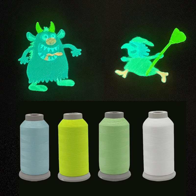 Вышивка из полиэстера 1 рулон нить для шитья 1000 ярдов катушка светящаяся