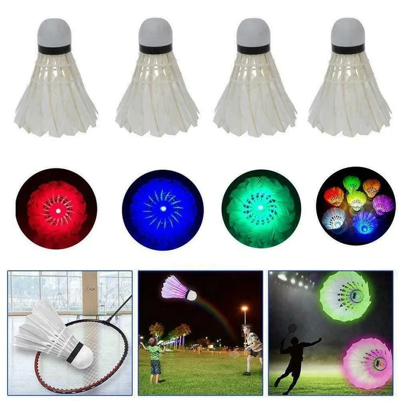 

4pcs/Set Lighting Badminton Dark Night Colorful LED Light Sport Cock Shuttle Spot Badminton Lighting J2Z0