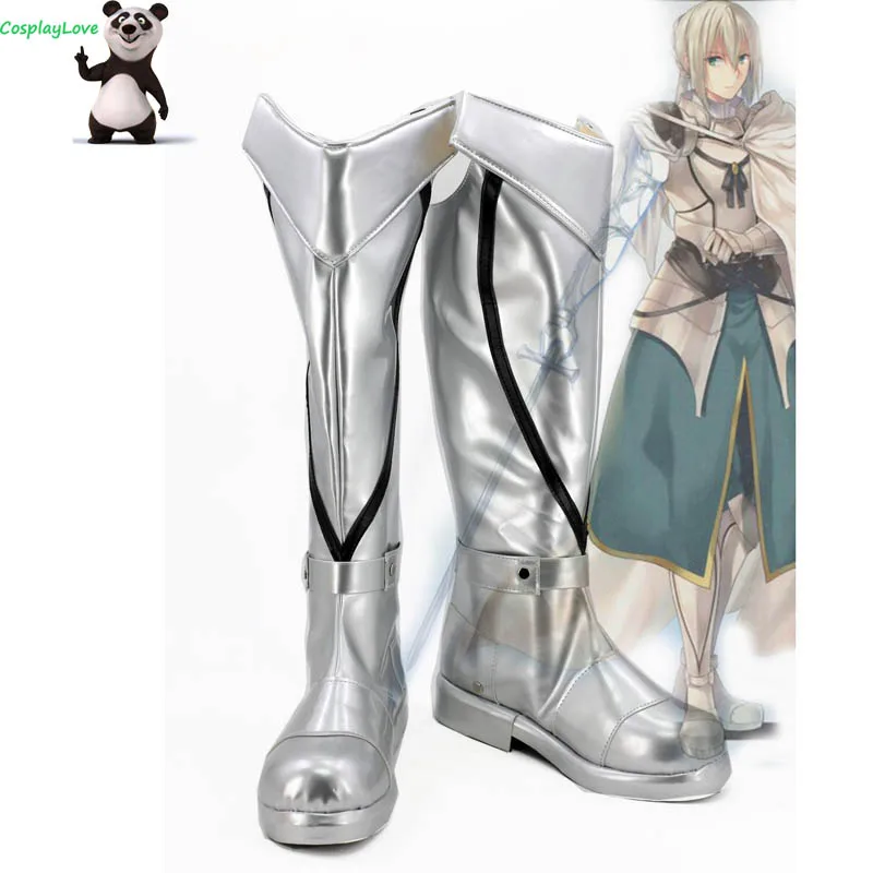 

FGO Fate Grand Order Saber Bedivere Black Silver Shoes Cosplay Shoes Long Boots CosplayLove For Halloween Christmas