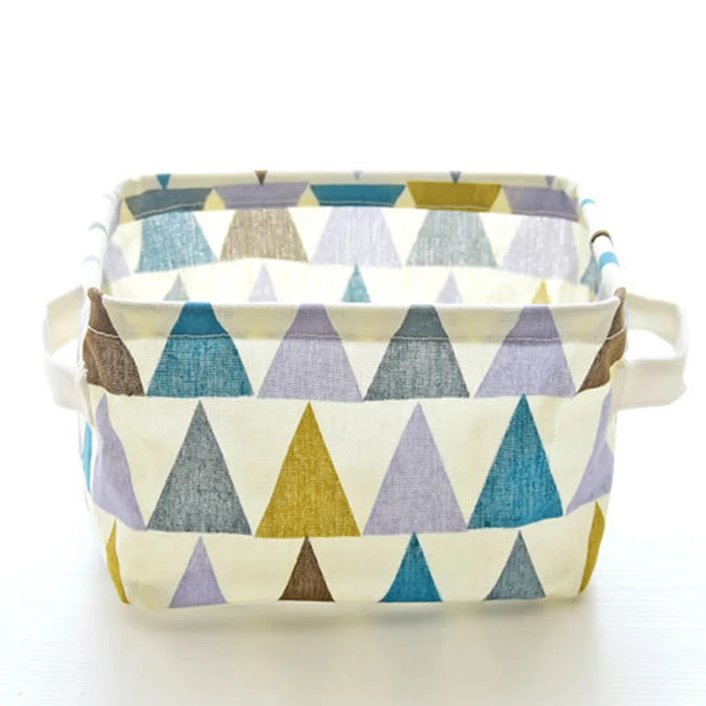 Треугольная корзина для хранения из хлопковой и льняной ткани настольная мусора