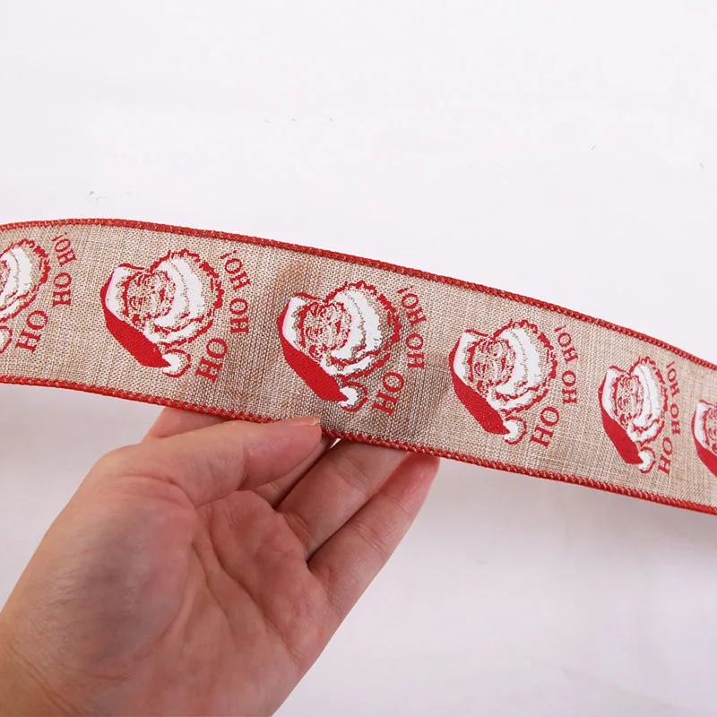 Рождественская лента сделай сам 2 м * 5 см креативные льняные ленты с принтом
