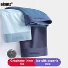 Aismz, новинка, 3 шт.лот, графеновое антибактериальное нижнее белье, мужские трусы, мужские Бесшовные трусы из ледяного шелка, мужские боксеры, шорты, размеры