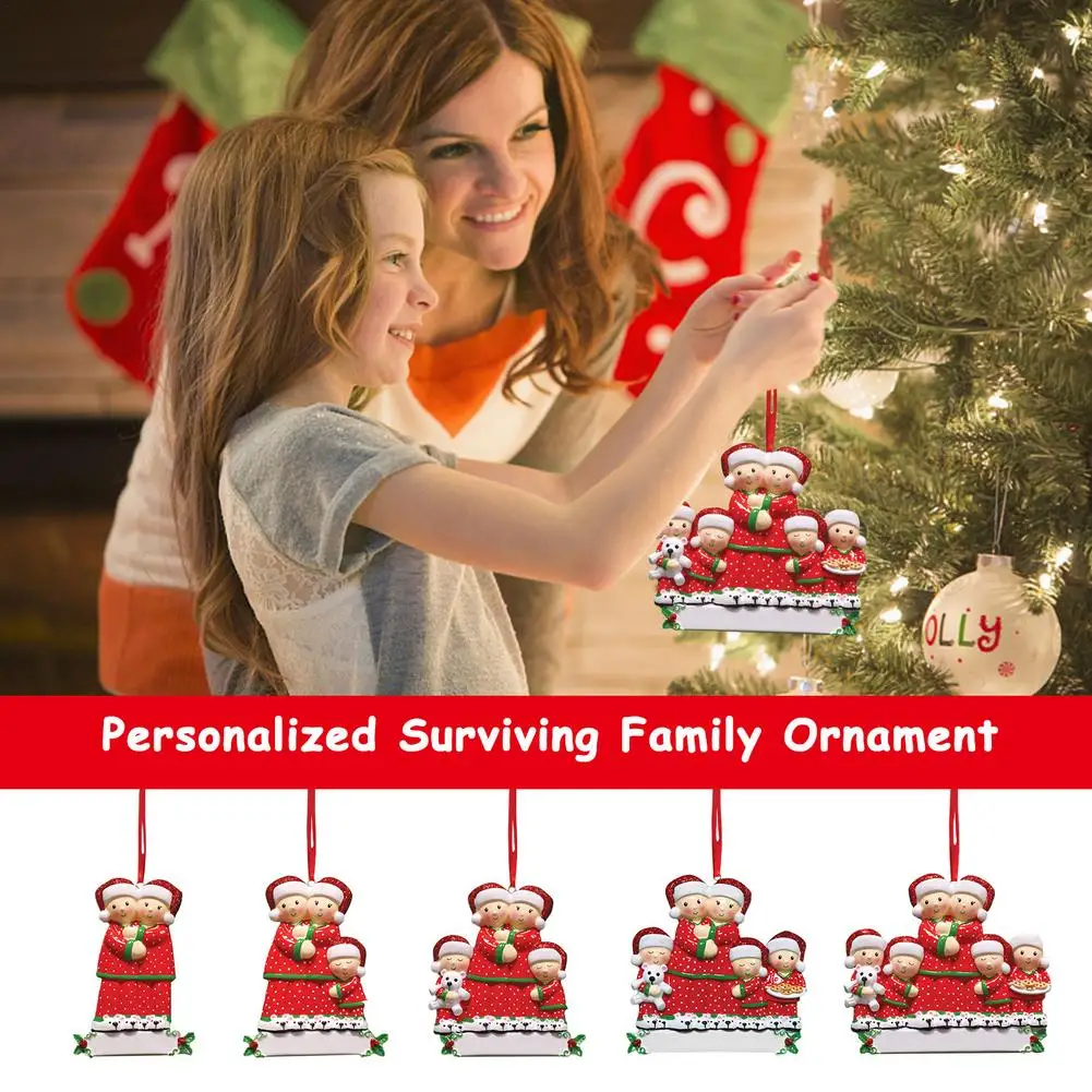 

Christmas Survived Family Ornament DIY Name Blessing Ornament Christmas Tree Hanging Pendant New Year Home Decoration