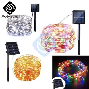 Светодиодный светильник Interni на солнечной энергии 33 фута 100 светодиодный 10 М медный провод белый RGB водонепроницаемый безопасный для использования рождественские Вечерние