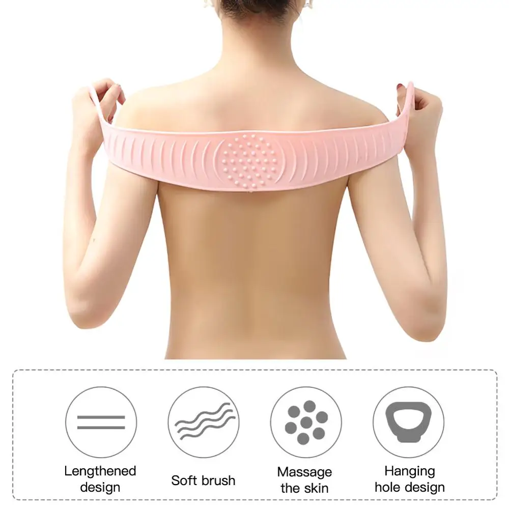 

Large 68cm Silicone Body Skin Brush Towel Double Sided Shower Back Scrubber Massage Brush Towel 45P