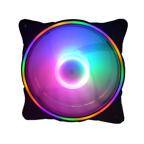 12 моделей многоцветный RGB чехол с круговым охлаждением 2 кольца cpu светодиодный вентилятор 120 мм 12 см RGB светодиодный ring для компьютера кулер для воды радиатор - Цвет лезвия: new rainbow