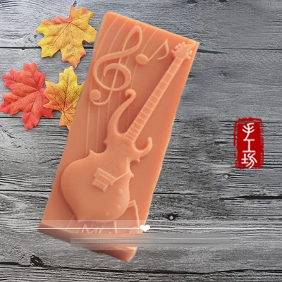 PRZY Silicone Mold Music Saxophone Violin Guitar Handmade Molds 4 Styles Musical Instrument Soap Clay Resin Moulds | Дом и сад