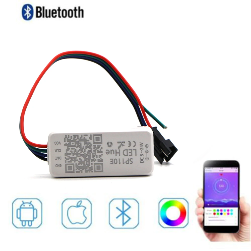 SP110E Bluetooth Pixel Controller диммер для WS2811 WS2812B ws2812 SK6812 RGB RGBW APA102 WS2801 Pixels Dream Color LED