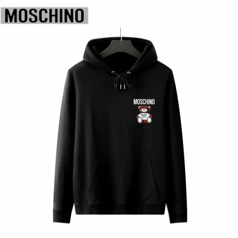 

High Quality Moschino Bear Hoodies for Women Men Cartoon Bear Print Logo Pure Cotton Sweatshirts Pullovers With Brand Label