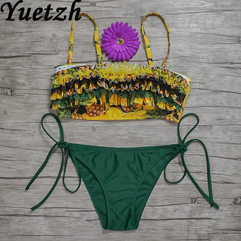 Новинка 2020 Женский раздельный купальник с цветочным принтом русский женский