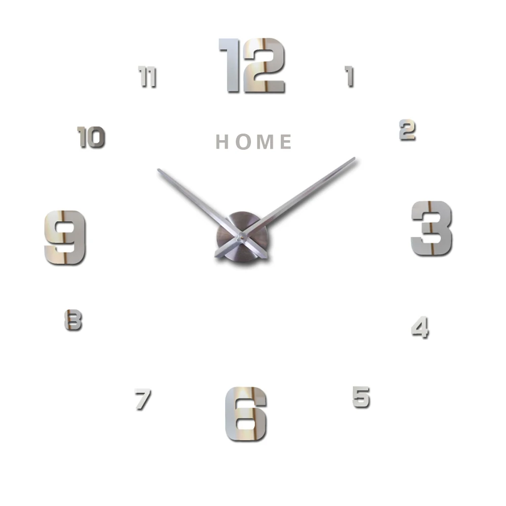 Большие цифровые настенные часы 3d зеркальные акриловые сделай сам в современном