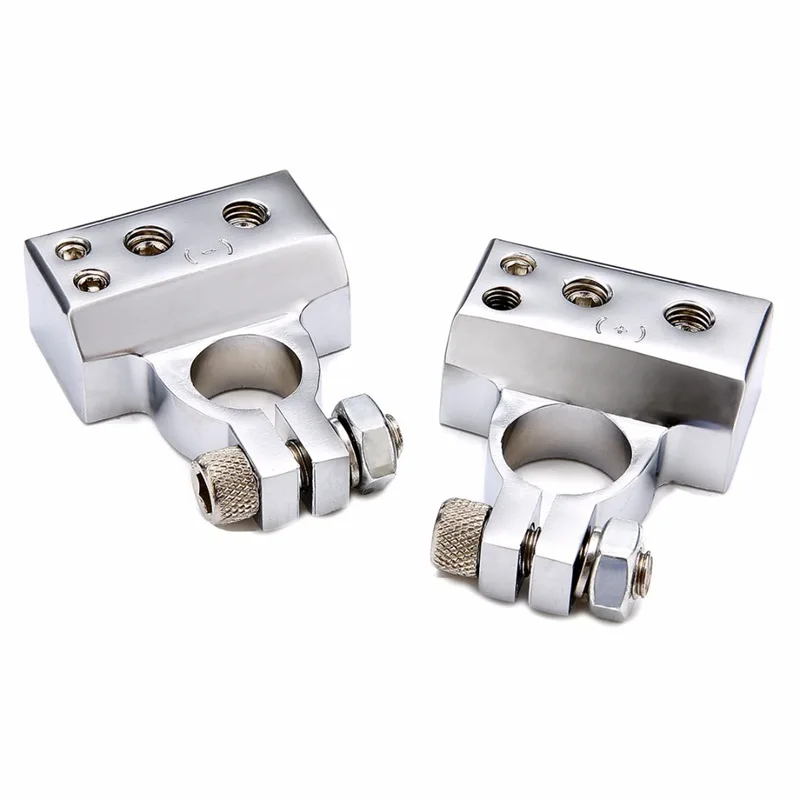 1 пара Автомобильная Серебряная батарейка с покрытием клеммный набор 2 4 8 Калибр