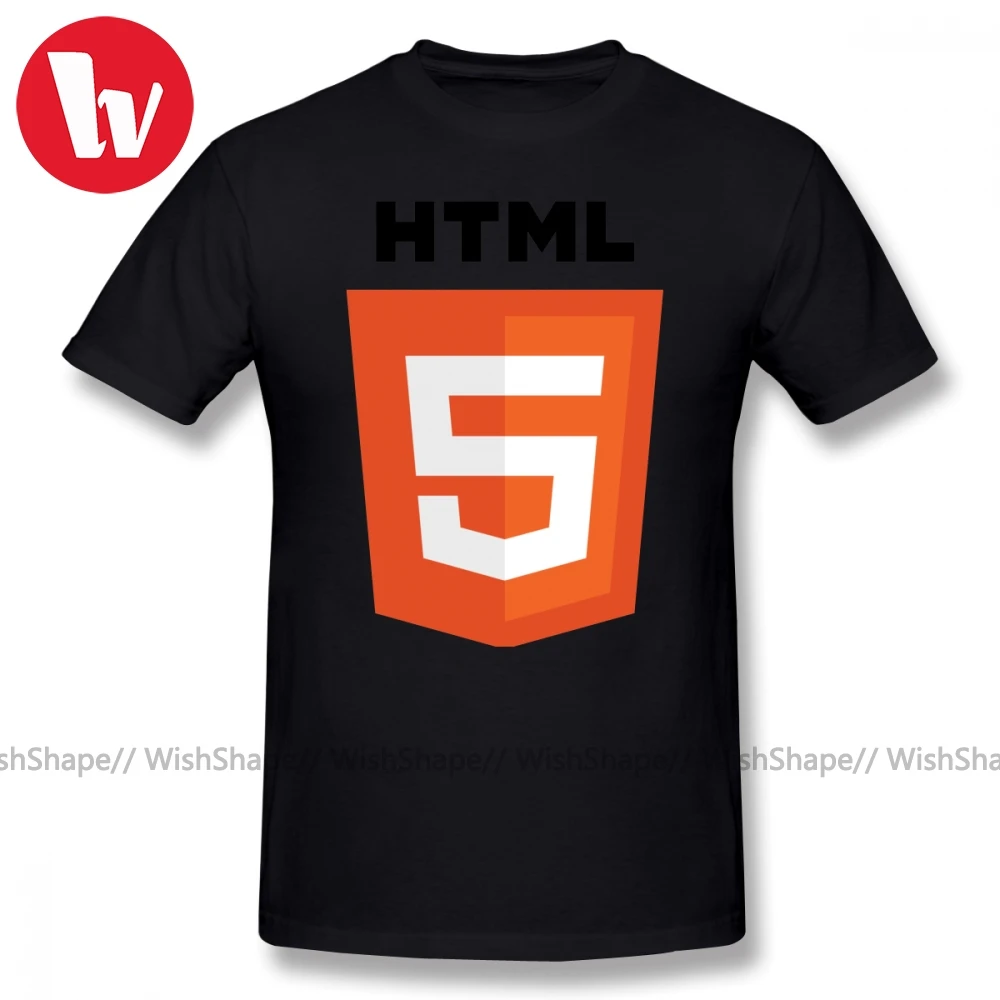 Html футболка для мужчин с буквенным принтом футболки графическим Мужская Базовая