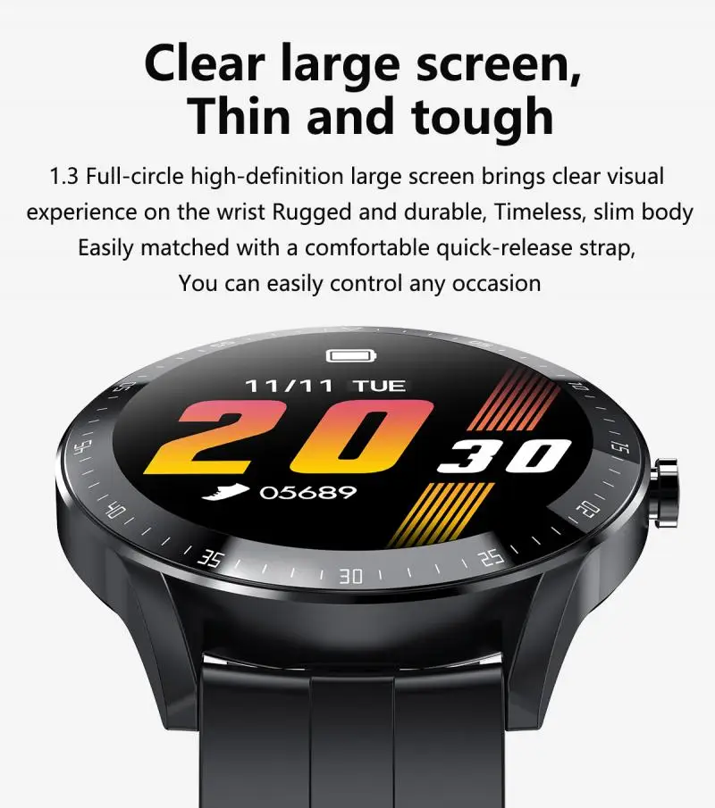 2021 full touch smart watch men sports clock ip68 waterproof heart rate monitor smartwatch for iosandroid phone wearable devices free global shipping