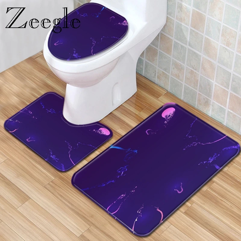 Набор фланелевых Противоскользящих ковриков для ванной комнаты Zeegle накидка на