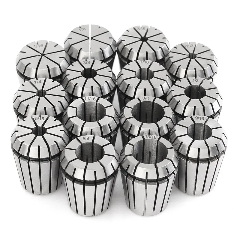 14 шт. цанговый патрон Фрезерный токарный инструмент с ЧПУ 1/16-3/4 дюйма для