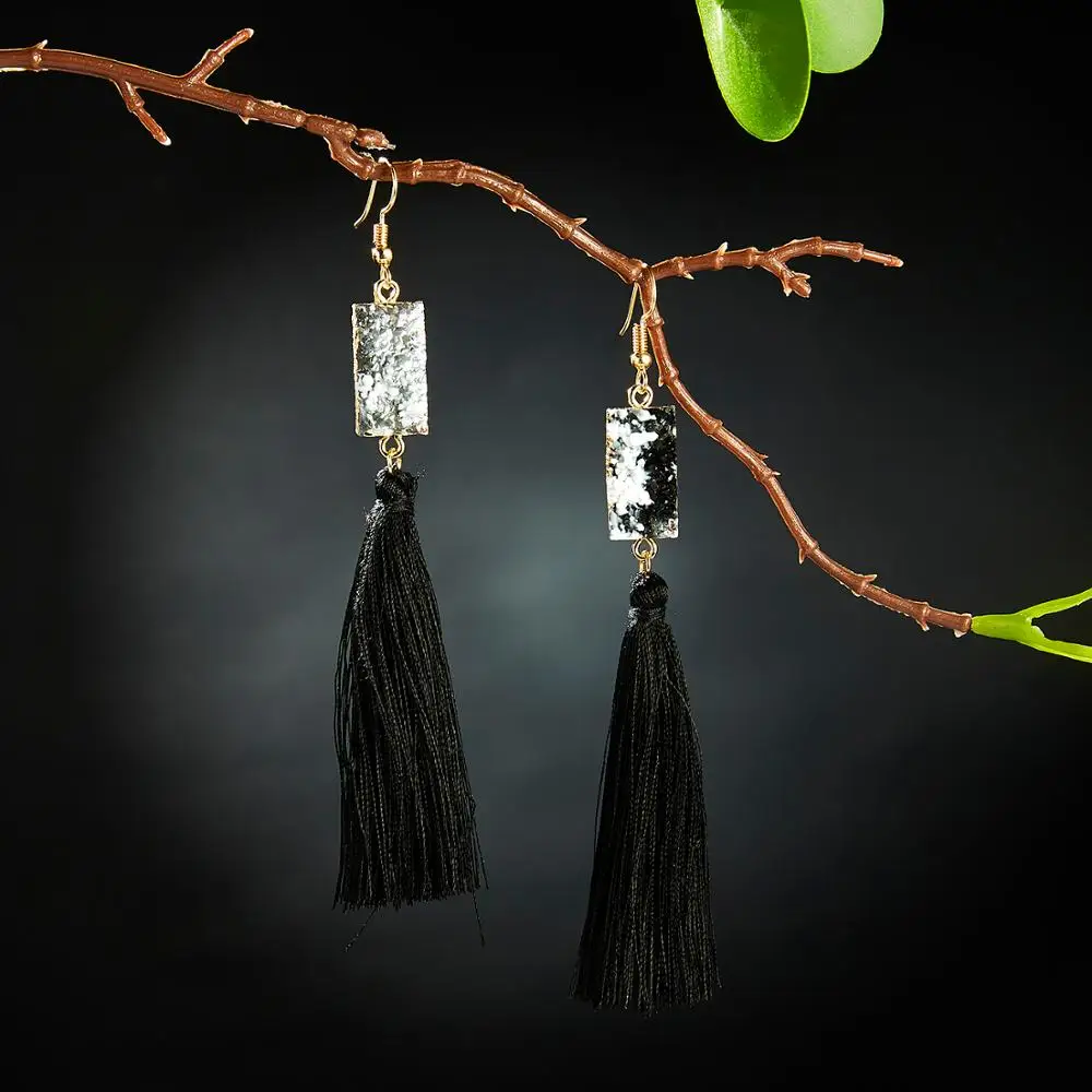 Belleper New Design Tassel Earring Sets Women Geometric Bohemian Gold Flower Long Tassel Earring Set Fashion Wedding Jewelry - Окраска металла: D1