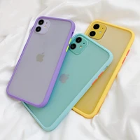 shockproof soft tpu silicone clear case cover mint simple matte bumper phone case for iphone 12 pro max 12mini x xs