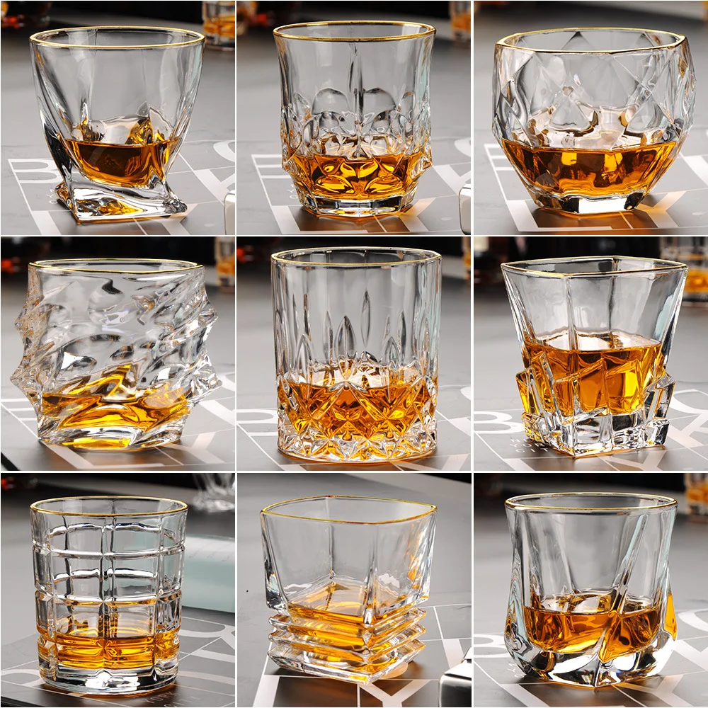 

2 Pcs set high quality fashion home bar lead-free whiskey glass cups 200827-12