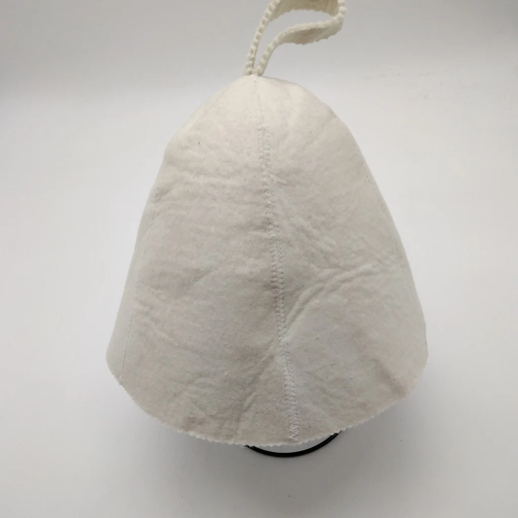 

100% Wool Felt Sauna Hat Banya Cap Embroidered Leaves Pattern for Shower