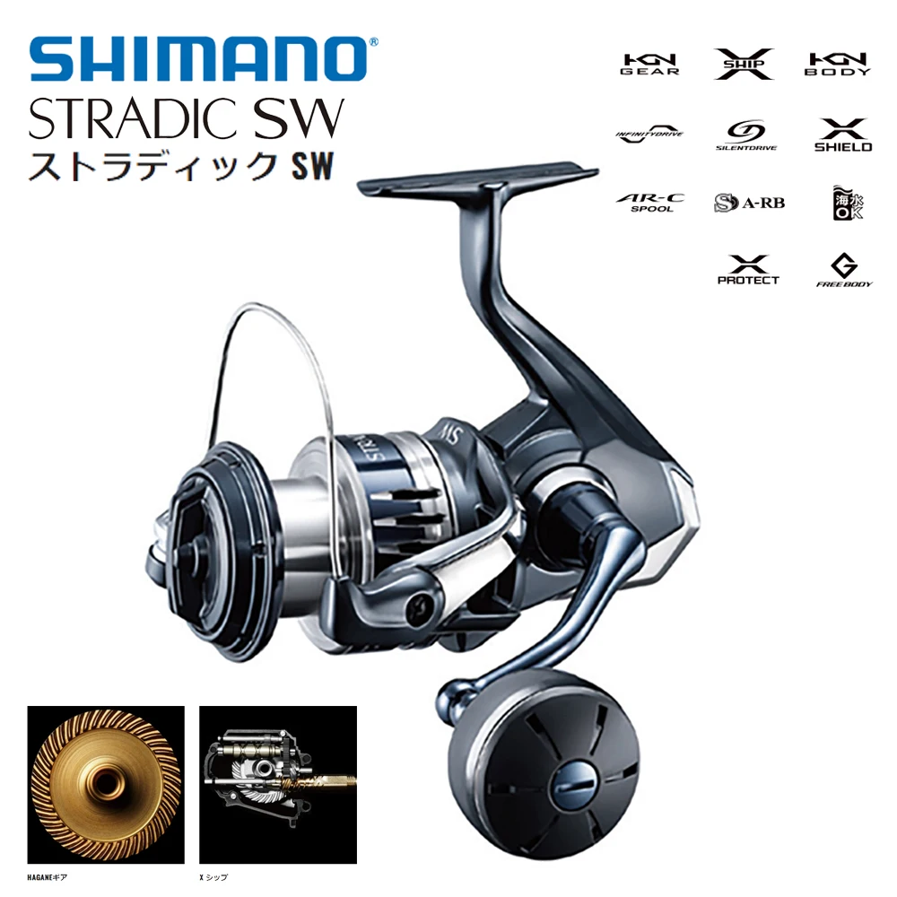 

2020 New SHIMANO STRADIC SW Saltwater Spinning Coil Jigging Reel Size 4000 5000 6000 8000 For Big Game Sea Trolling Fishing