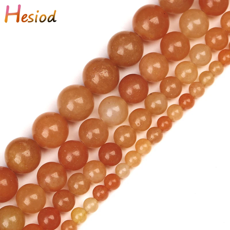 

Hesiod Natural Red Aventurine Round Stone Beads For Jewelry Making DIY Bracelet Necklace 4/6/8/10mm Strand