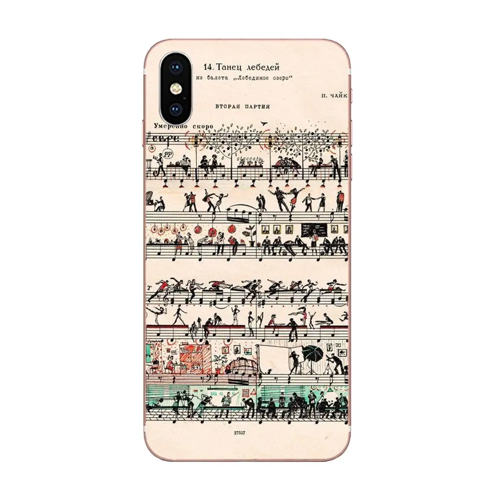 Love Music Note Piano Umbrella TPU Coque Case For Apple iPhone 4 4S 5 5C 5S SE 6 6S 7 8 Plus X XS Max XR | Мобильные телефоны и