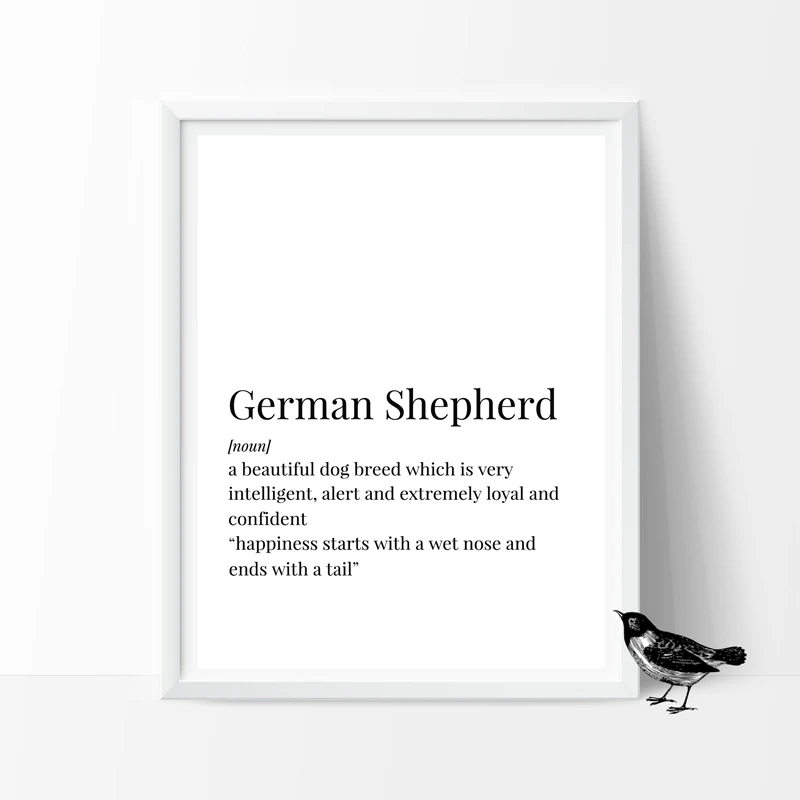 German Shepherd Definition Canvas Painting Art Print Poster Sign Gift Picture Home Room Decor Wall Deco | Дом и сад