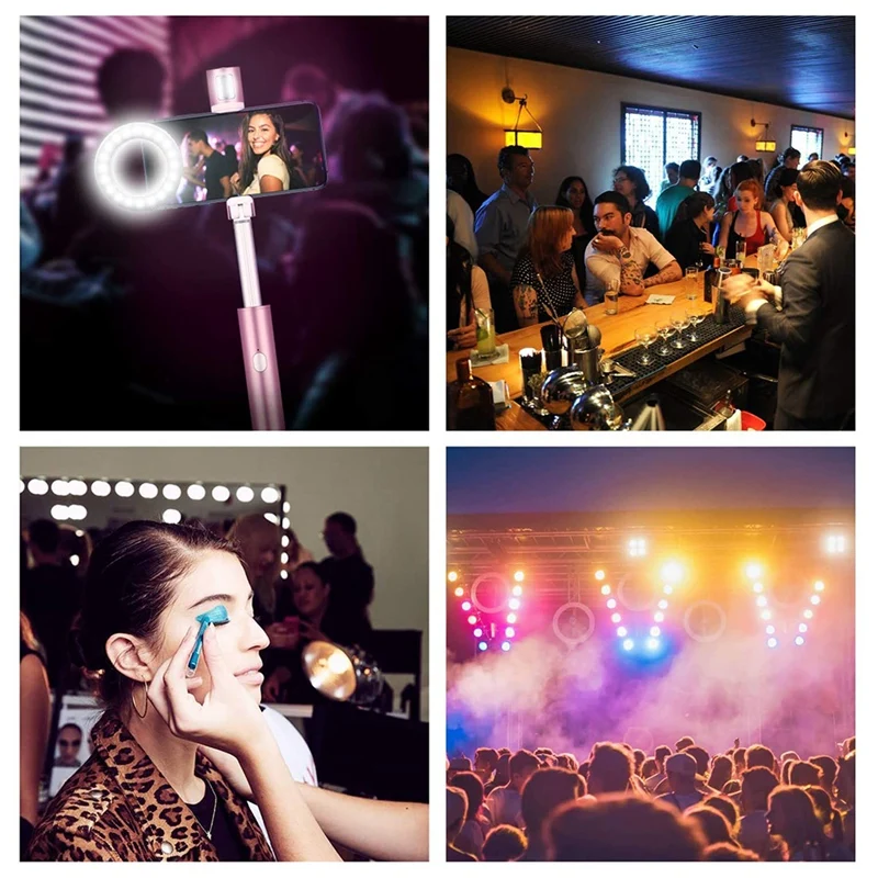 Selfie Ring Light With 40 LEDs Rechargeable Retaining Clip on for Cell Phone Laptop Photography | Электроника