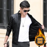 2021 autumn and winter new pu mens leather jacket casual stand collar slim fit trend mens fashion urban jacket clothes