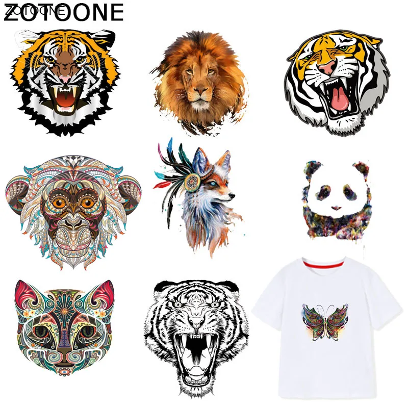 ZOTOONE милые животные наклейка кошка тигр нашивки в форме собак Железный На
