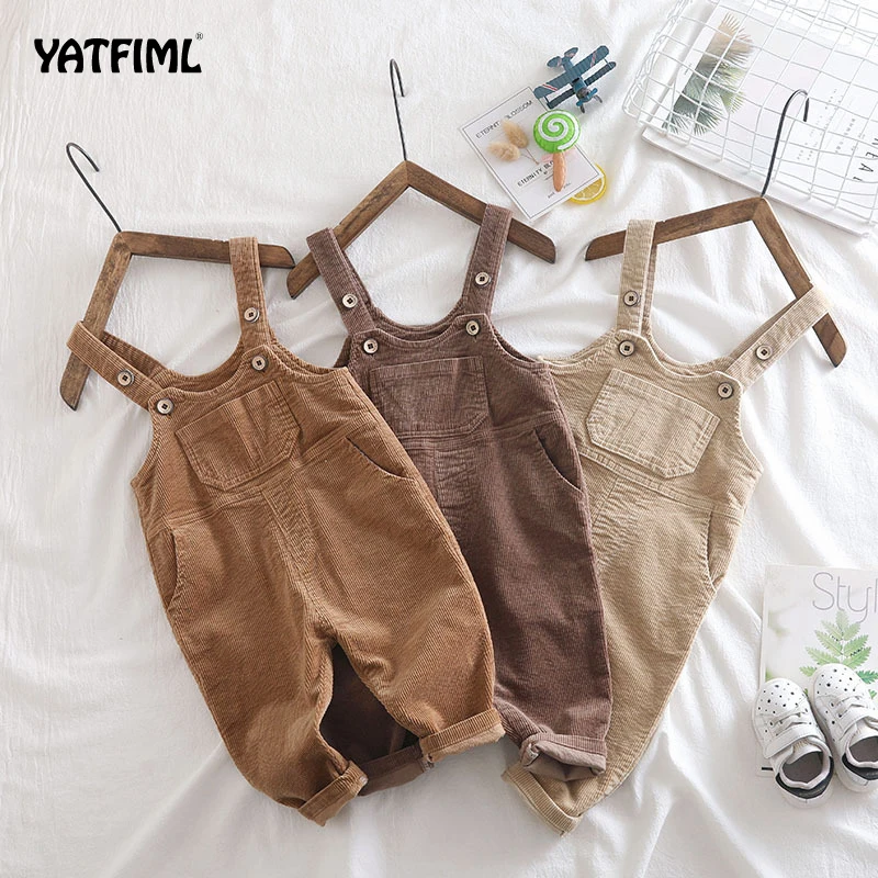 Детские штаны YATFIML комбинезоны для мальчиков и девочек 0-3 лет вельветовые детский