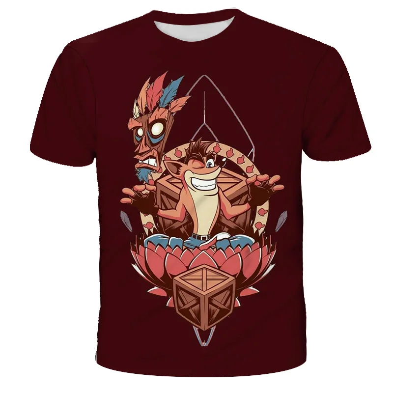 

XINYOU 3D Boys Girls Crash Bandicoot T-Shirts Kids Custom Short Sleeve Shirt 2021 Summer High Quality Funny Children's Clothing