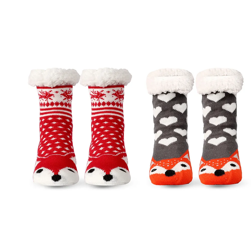 

Thick Warm Sleep Socks Women Girls Print Stripe Casual Socks Keep Warm Sleep Home Floor Ladies Socks Non Slip