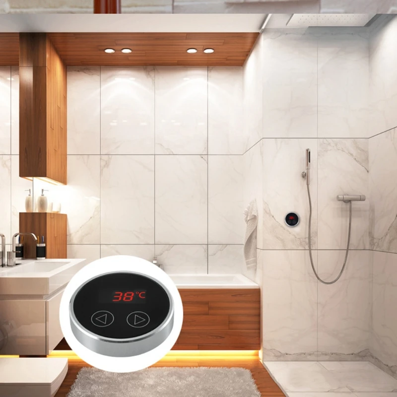 

Digital LCD Touch Thermostatic Faucet Mixing Water Controller Water Temperature Mixer Mixed Controller G1/2" EU Plug
