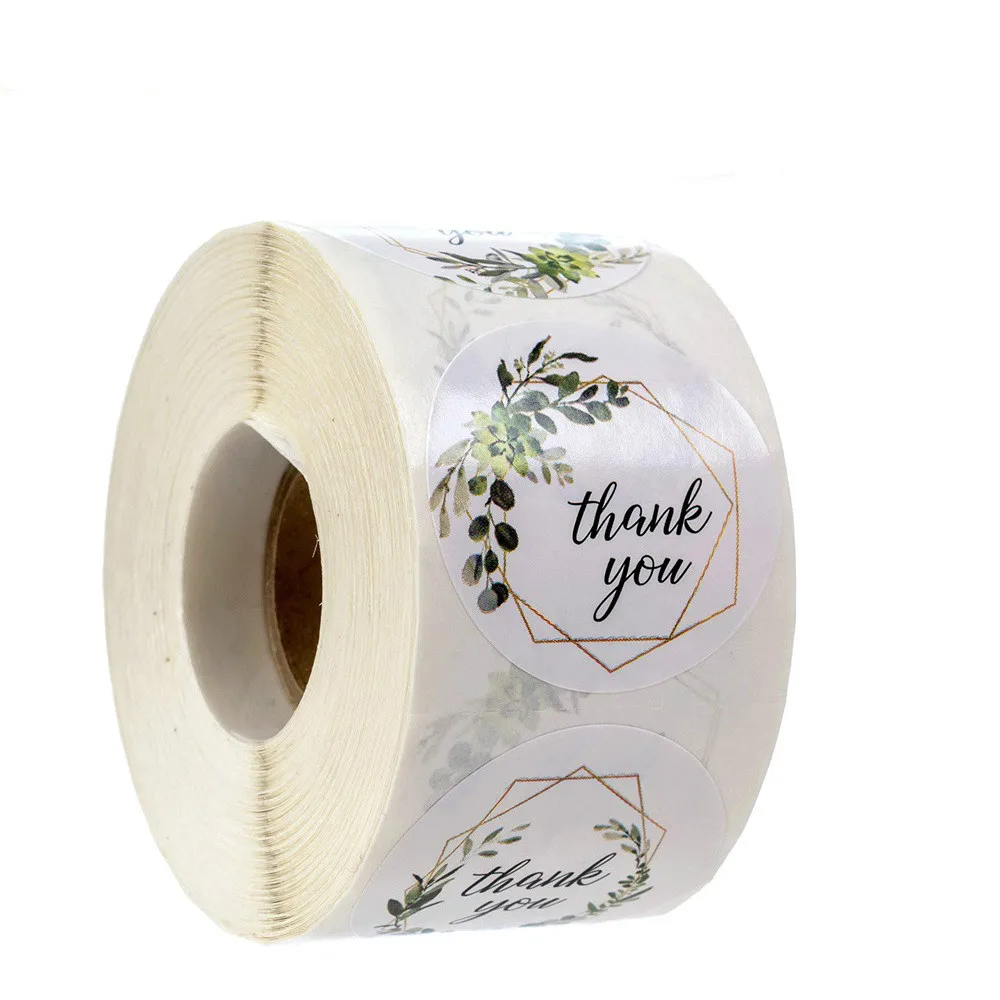 500 наклеек рулон цветов спасибо наклейки печать этикетка ручной работы