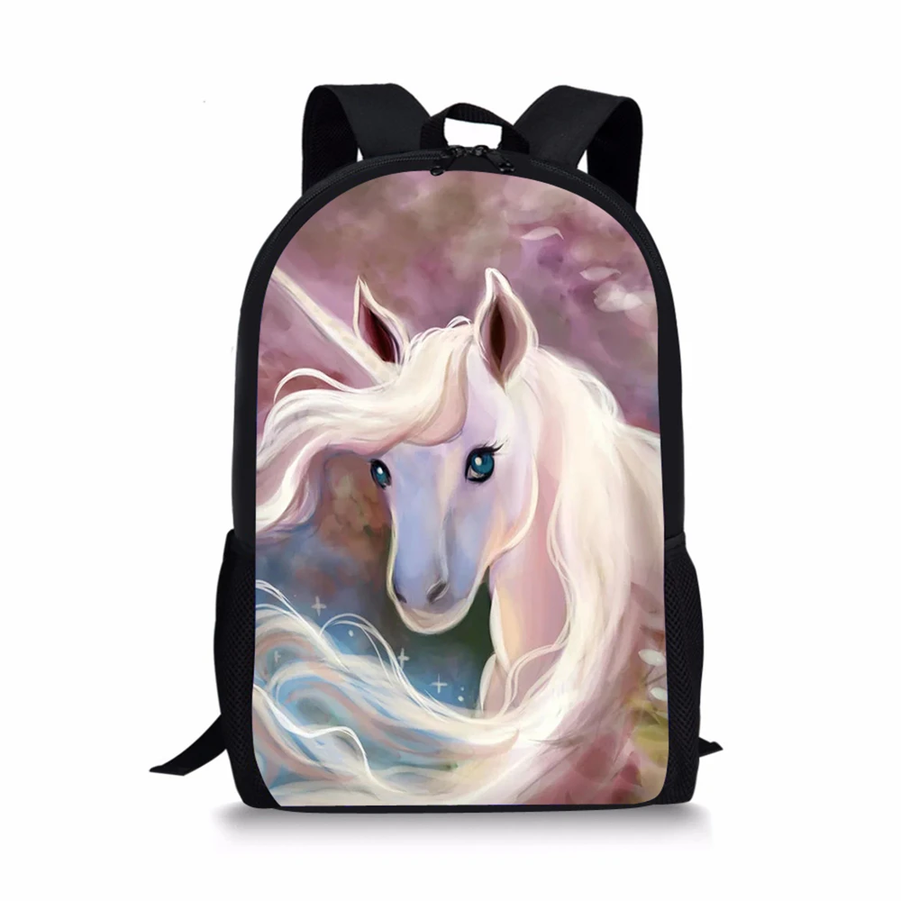 Модный детский рюкзак с рисунком единорога, лошади, школьная сумка для учебников для малышей, Женский дорожный рюкзак с милыми животными