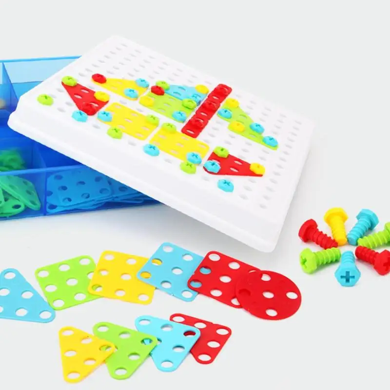 

Children Puzzle Educational Toys Electric Drill Toolbox Puzzle Jigsaw Nut Intelligence Design Assemble Block Jigsaw Toys Sc H6X8