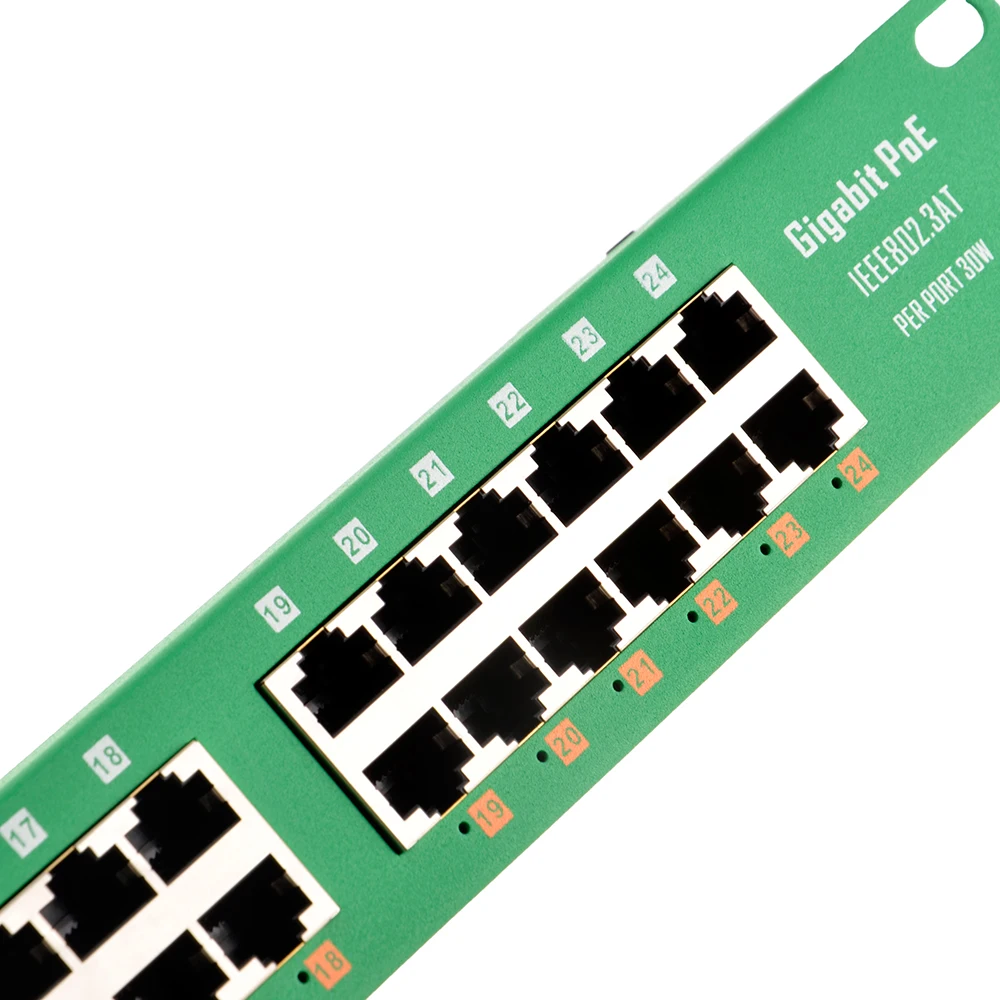 Активный Инжектор PoE 802.3af 802.3at с 24 портами Gigabit Power over Ethernet без источника питания: