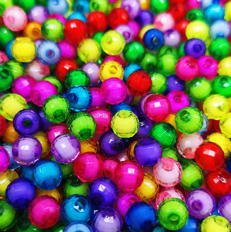 Граненые Круглые бусины 8 мм/10 мм акриловые для изготовления ювелирных изделий