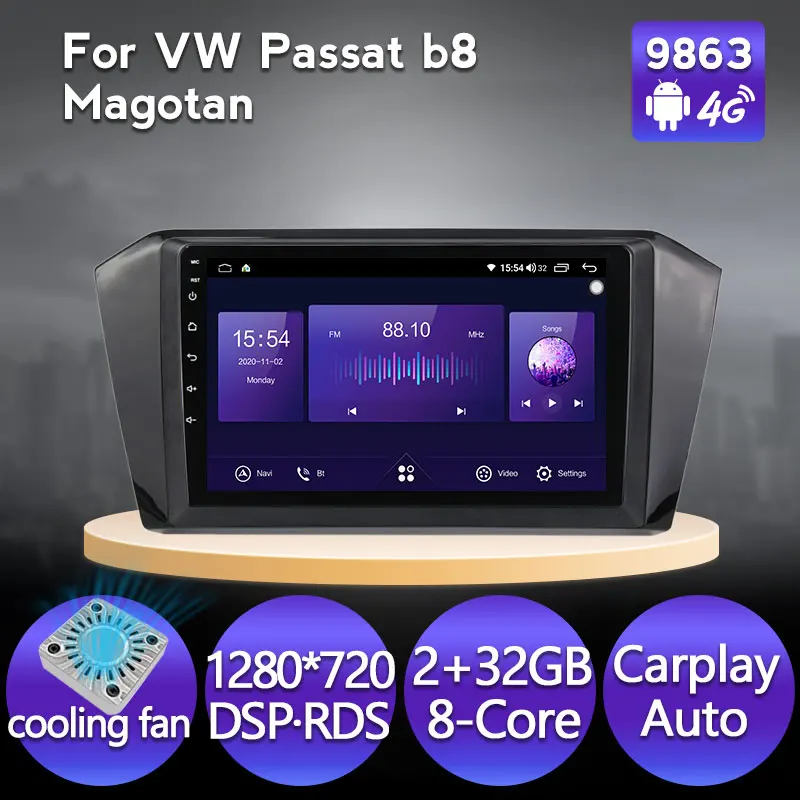 Android 11 6 + 128G автомобильный Радио Стерео GPS навигация для VW Volkswagen Passat B8 Magotan 1280*720 IPS