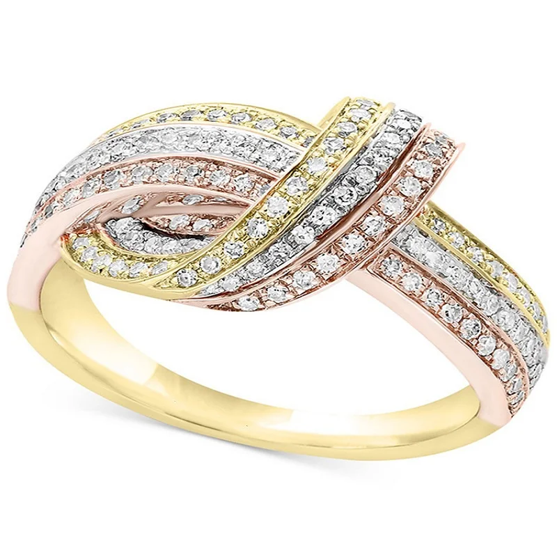 

Fashion New Concept Line Diamond Rose Gold Silver Ring Set for Couples Women Men Wedding Birthday Love Memorial Gift Anillos