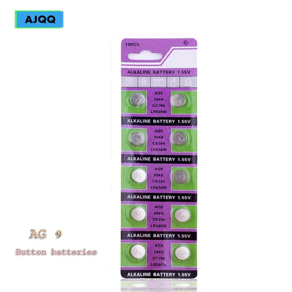 Щелочные электронные батарейки AG9 130 в 1 55 SR936SW 394 V394 LR936 оптом 194 шт.|Часовые