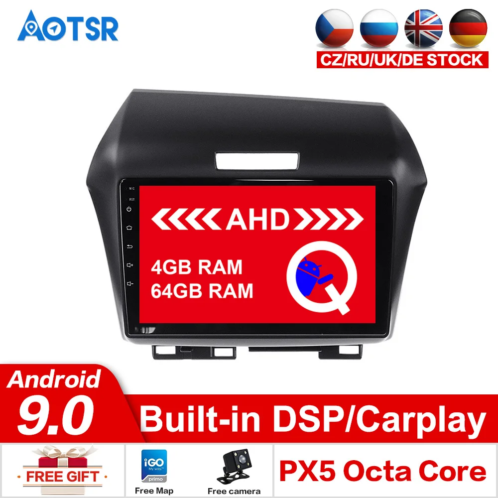 Автомобильный мультимедийный плеер AOTSR Android 9 0 64 ГБ для Honda Jade 2010 2017 GPS 1 din стерео