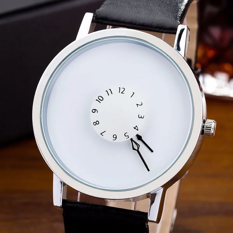Часы Paidu мужские модные часы Креативные с белым кожаным ремешком повседневные reloj