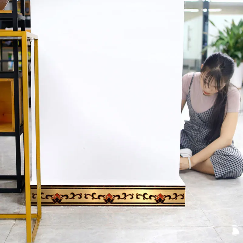 Позолоченный фонд с паста линия стикер стены s гостиной плитка украшения талии