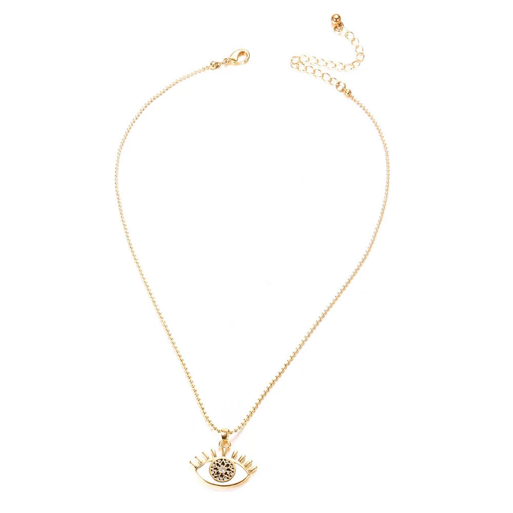 Глаз золотого цвета ожерелье для женщин Длинная цепочка Кристалл турецкое с