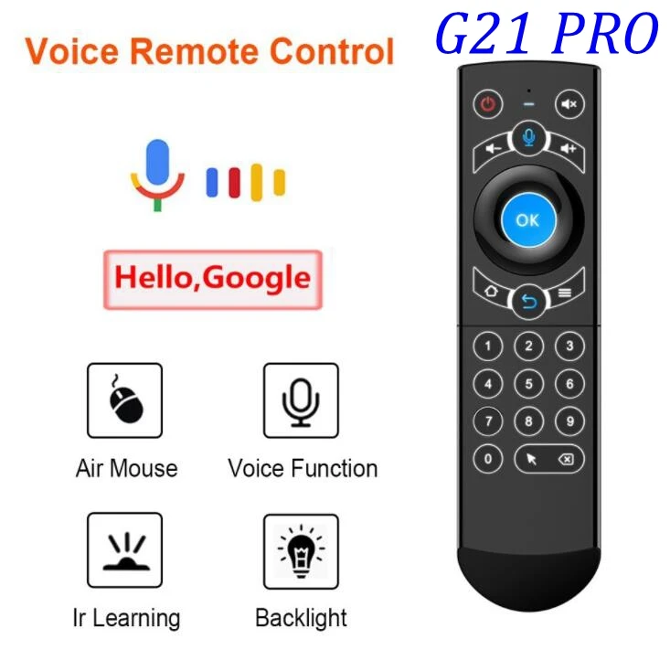 Голосовой пульт дистанционного управления G21 PRO, беспроводная клавиатура 2,4G, Воздушная мышь с ИК-приемником для Android TV Box H96 MAX T95 X96 Max