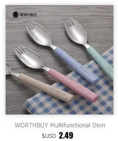 WORTHBUY 2 шт./компл. фрукты набор вилок и ложек 304 Нержавеющая сталь фруктовый салат вилка десертные ложки Bento Еда выбирает Кичен аксессуары
