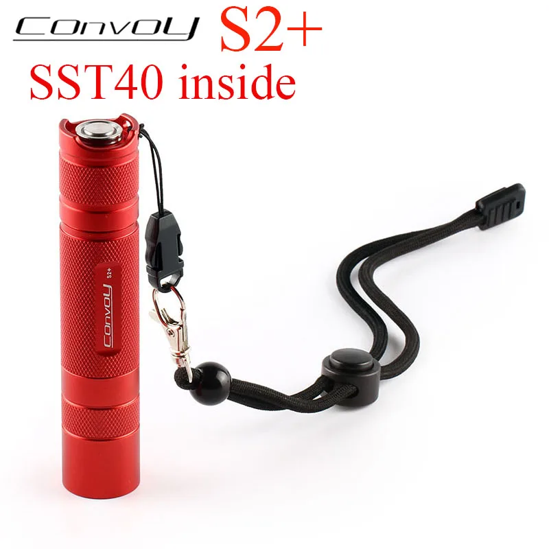 

Red Flashlight Convoy S2 Plus with SST40 Linterna Led Mini Flash Torch 18650 Latarka Camping Fishing Work Light Tent Lamp